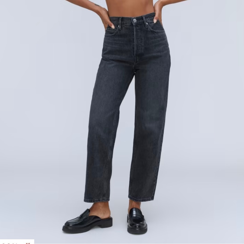 Everlane The 90’s Way-High Jean Worn-in Black Size 26